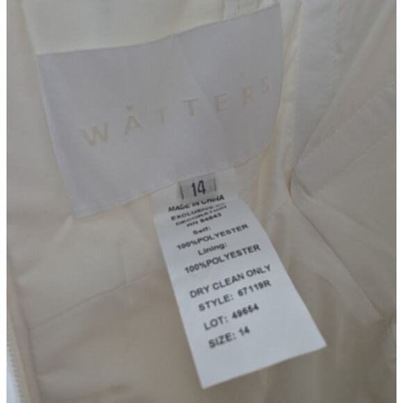 Watters Addie Wedding Gown Size 14 Ivory Beaded Strapless Bridal Dress Tweed - Picture 8 of 8